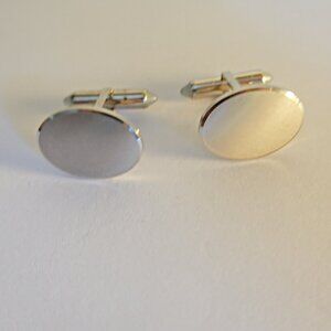 Vintage 14K white gold overlay  silver cufflinks
